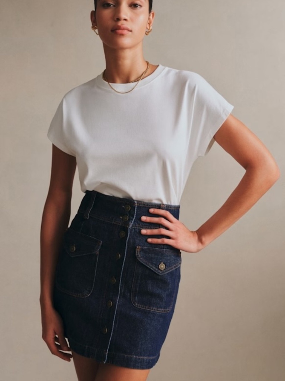 NWOT - Sezane Bettie Skirt Deep Blue - Size 36